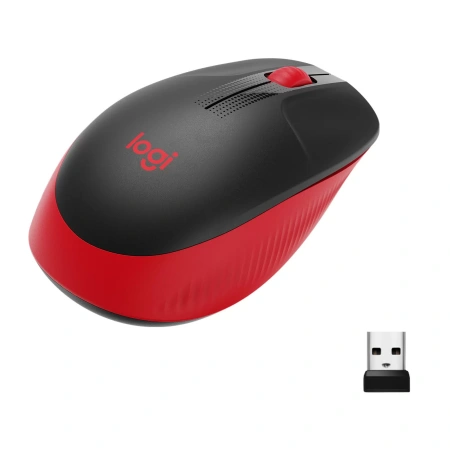 Мышь беспроводная Logitech M190, красный / черный