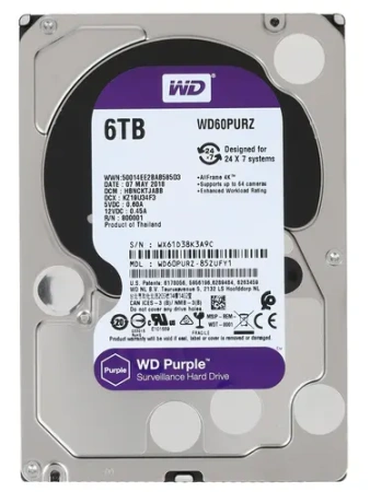 Жесткий диск Western Digital Purple 6ТБ WD60PURZ