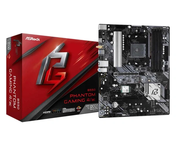 Материнская плата ASRock B550 Phantom Gaming 4 4/Ac Материнская плата ASRock B550 Phantom Gaming 4 4/Ac