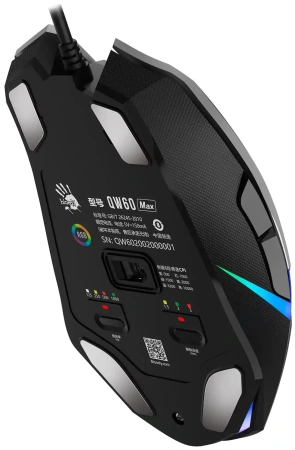 Мышь проводная A4Tech Bloody W60 Max Gun серый