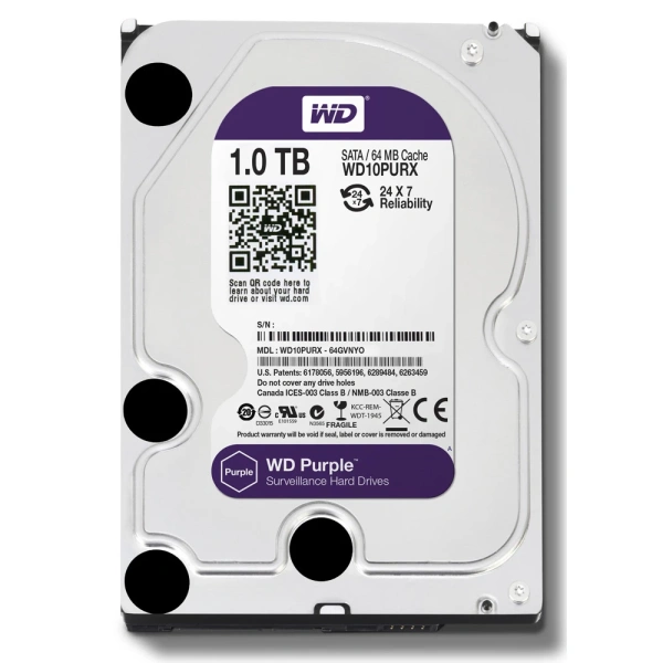 Жесткий диск Western Digital Purple 1 ТБ WD10PURZ Жесткий диск Western Digital Purple 1 ТБ WD10PURZ