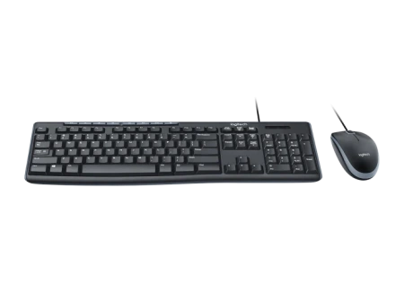 Клавиатура+мышь проводная Logitech MK200 черный