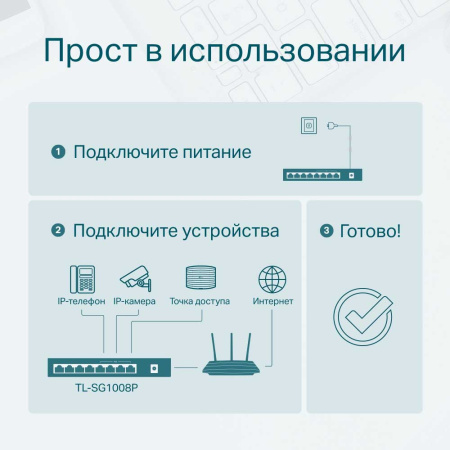 Коммутатор TP-LINK TL-SG1008P