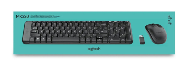 Комплект клавиатура + мышь Logitech Wireless Combo MK220 Black USB