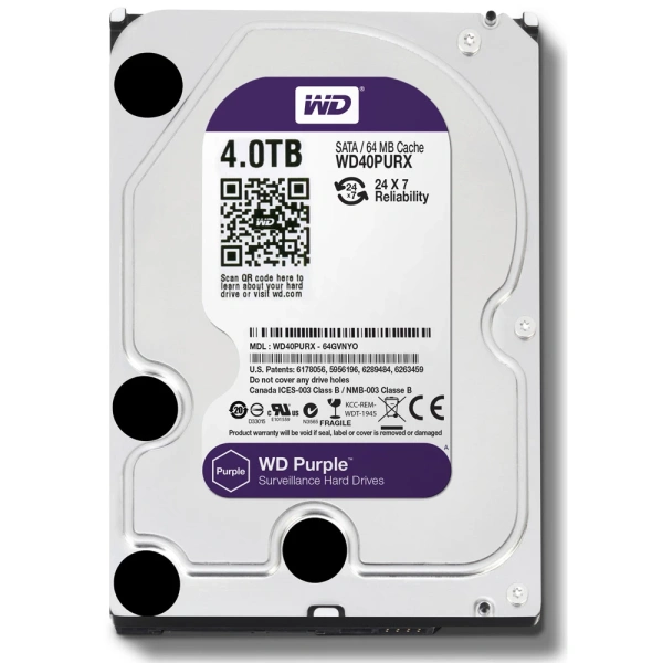 Жесткий диск Western Digital Purple 4ТБ WD40PURZ Жесткий диск Western Digital Purple 4ТБ WD40PURZ