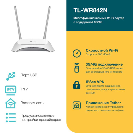 Wi-Fi роутер TP-LINK TL-WR842N Wi-Fi роутер TP-LINK TL-WR842N