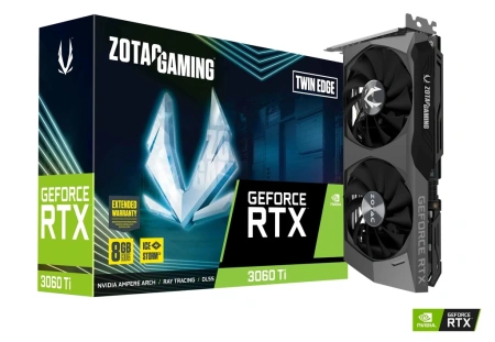 Видеокарта ZOTAC GAMING GeForce RTX 3060 Ti Twin Edge LHR Видеокарта ZOTAC GAMING GeForce RTX 3060 Ti Twin Edge LHR