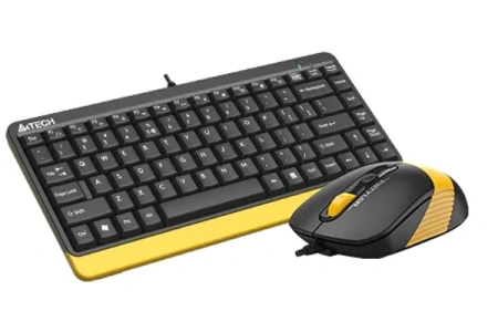 Клавиатура+мышь проводная A4Tech Fstyler F1110 желтый