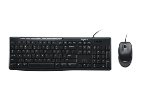 Клавиатура+мышь проводная Logitech MK200 черный