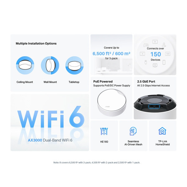 MESH-комплект TP-Link Deco X50-PoE (3-pack) MESH-комплект TP-Link Deco X50-PoE (3-pack)