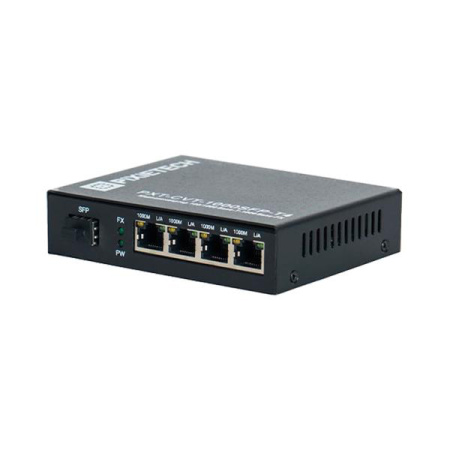 Медиаконвертер 4 порта 100/1000-Base-T / 1000Base-FX с SFP-портом